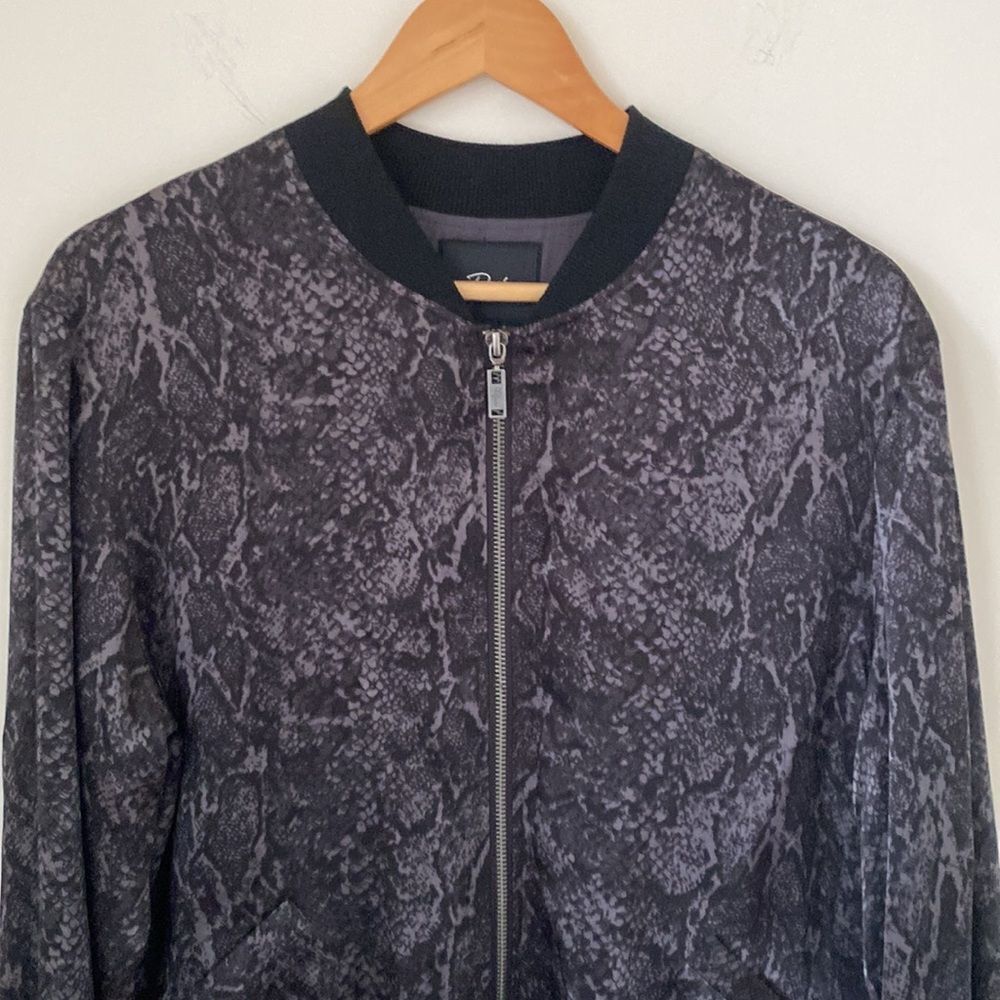Rails Alina Snake Print Satin Bomber Jacket - Picture 7 of 10